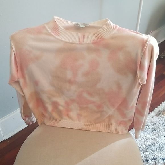 Anthropologie Cotton 7 Days A Week Peach Fuzz Tyedye Sweater Sz.M Long Sleeve - Picture 10 of 11
